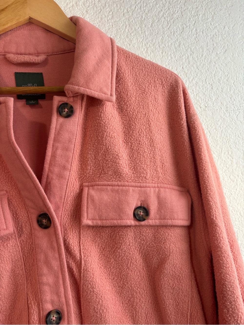 Wild Fable Pink Button-Up Fleece Shacket Small - Picture 2 of 7